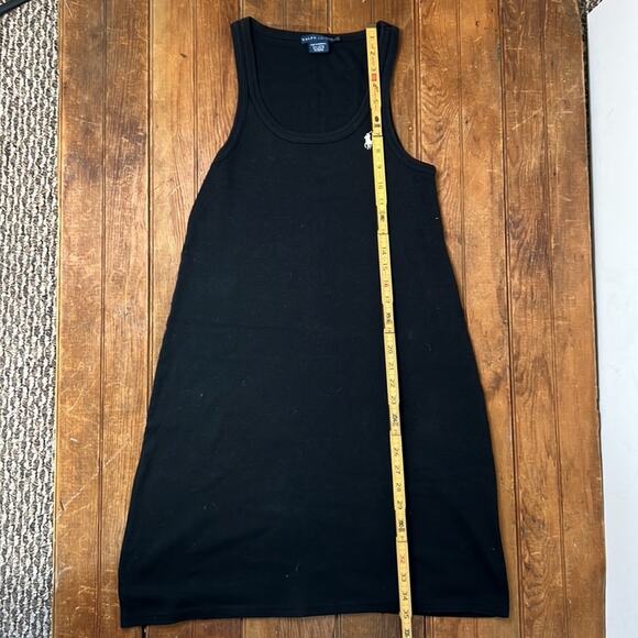 Vintage Y2K Ralph Lauren racer back sleeveless black t shirt mini dress size lge - Picture 3 of 6